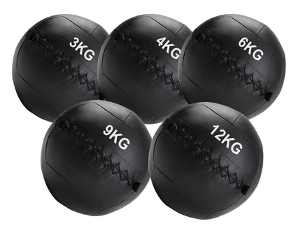Wall Ball Medicine Ball Set – 3kg to 12kg Vinyl Balls for CrossFit, HIIT & Core Training – Heavy-Duty, Double-Stitched Design