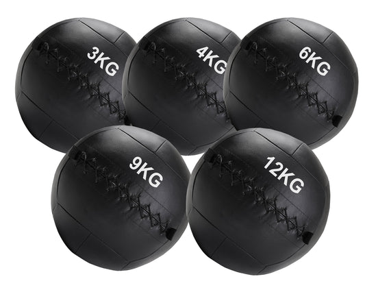 Wall Ball Medicine Ball Set – 3kg to 12kg Vinyl Balls for CrossFit, HIIT & Core Training – Heavy-Duty, Double-Stitched Design