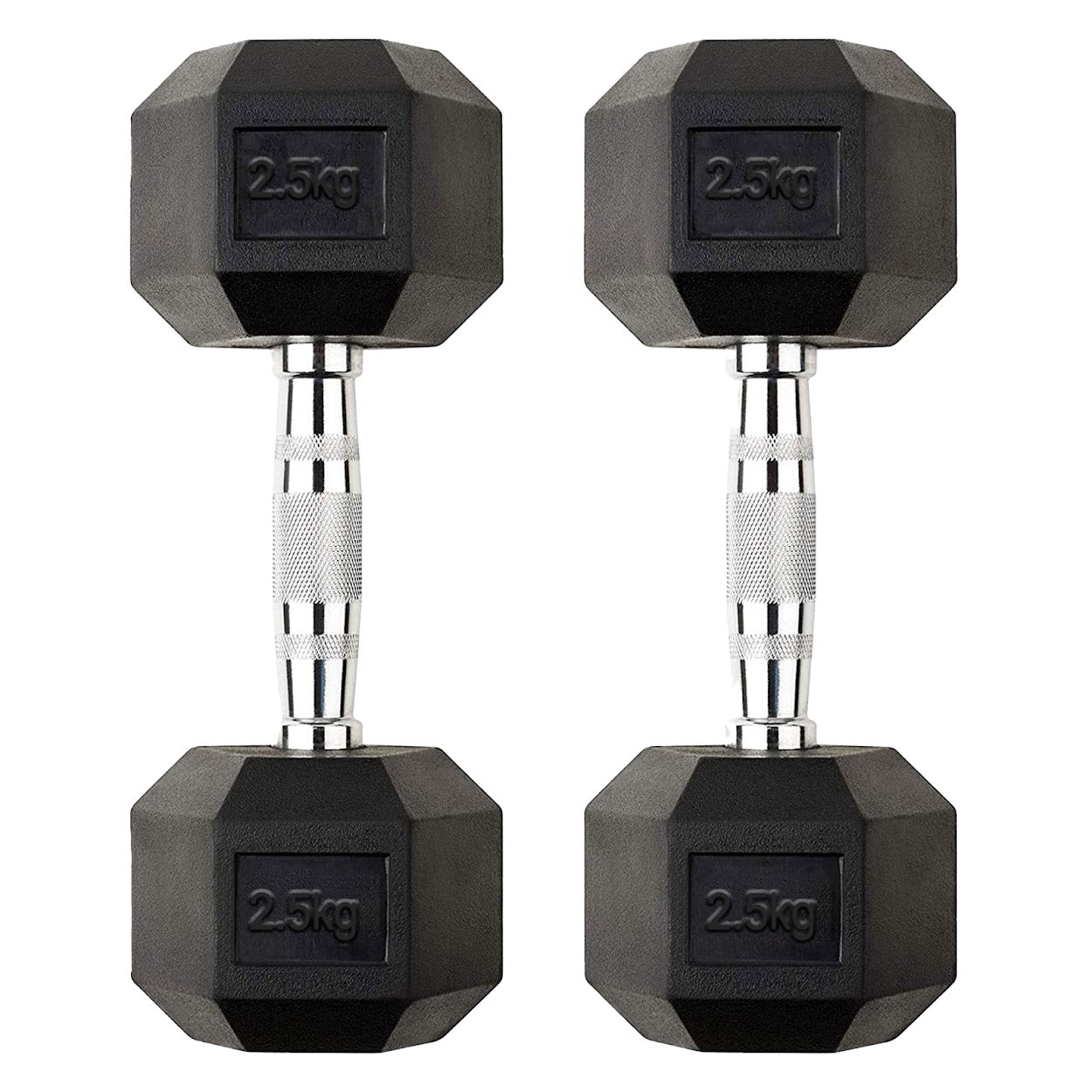 Premium Hex Dumbbells – Professional Rubber Coated Weights, Anti-Roll Design, Singles, Pairs or Sets to 60kg for Home Gym Strength Training