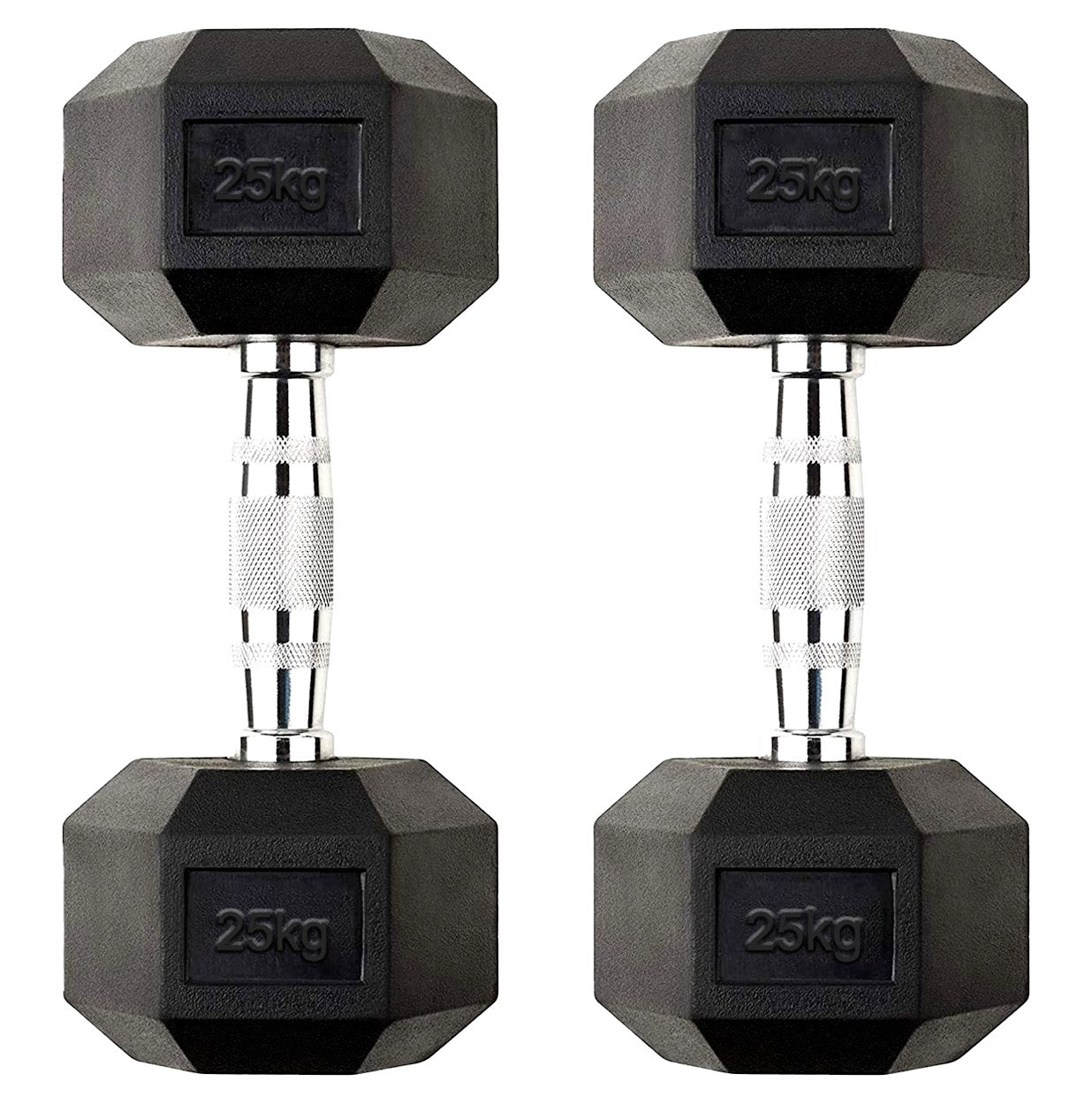 Premium Hex Dumbbells – Professional Rubber Coated Weights, Anti-Roll Design, Singles, Pairs or Sets to 60kg for Home Gym Strength Training