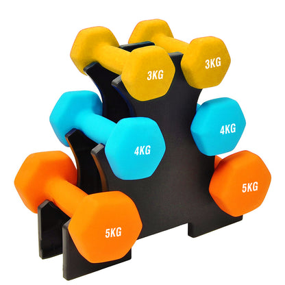 Neoprene Dumbbell Tree Rack – 3-Tier or 5-Tier Space-Saving Stand with Heavy-Duty Steel & Powder-Coated Finish for Home Gym