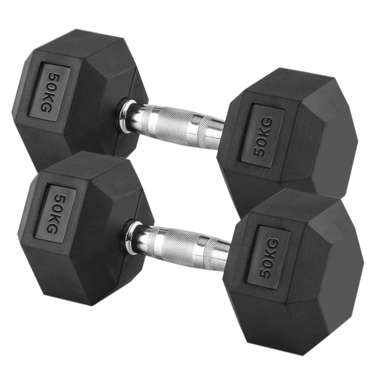Premium Hex Dumbbells – Professional Rubber Coated Weights, Anti-Roll Design, Singles, Pairs or Sets to 60kg for Home Gym Strength Training