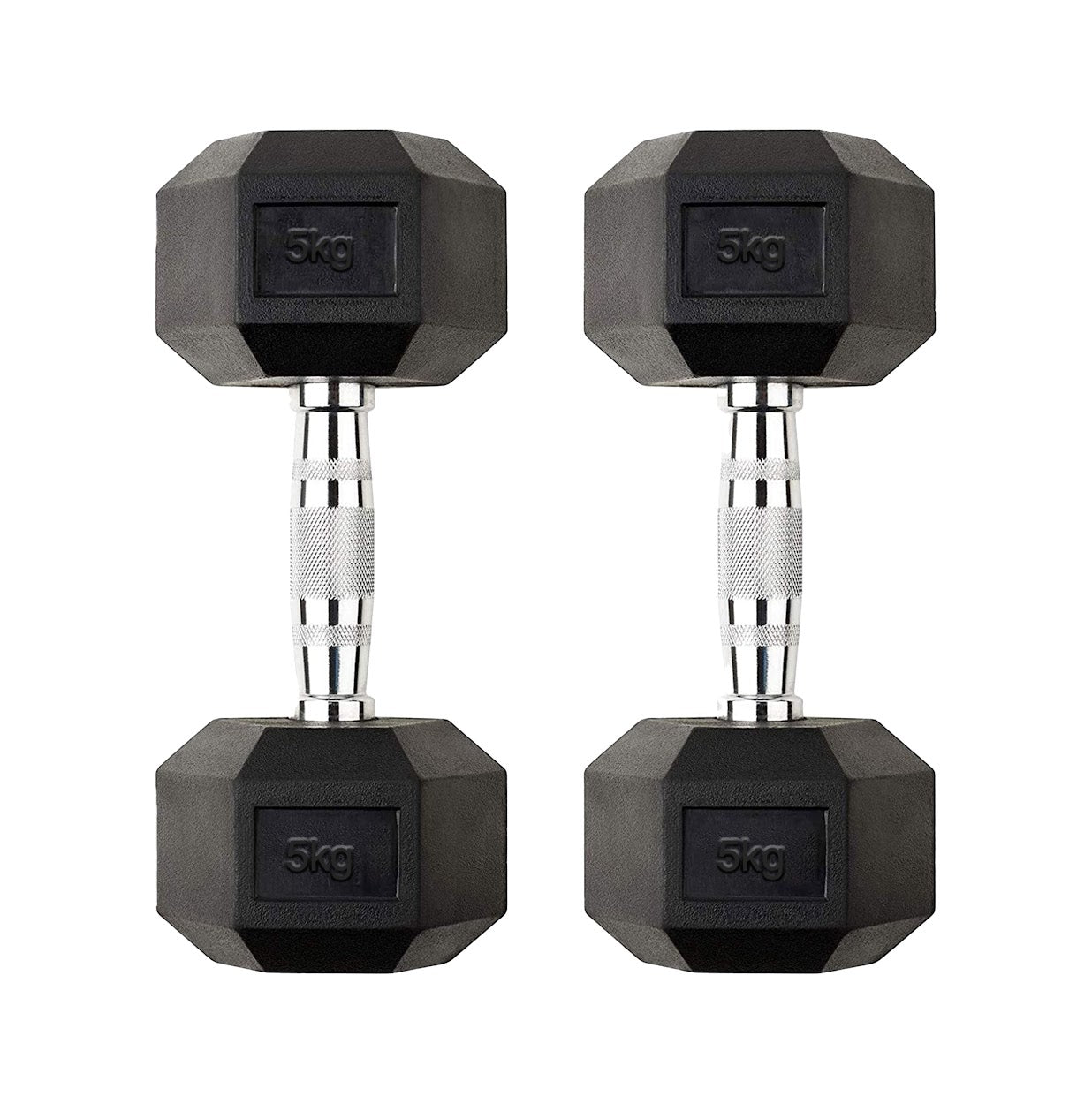 Premium Hex Dumbbells – Professional Rubber Coated Weights, Anti-Roll Design, Singles, Pairs or Sets to 60kg for Home Gym Strength Training