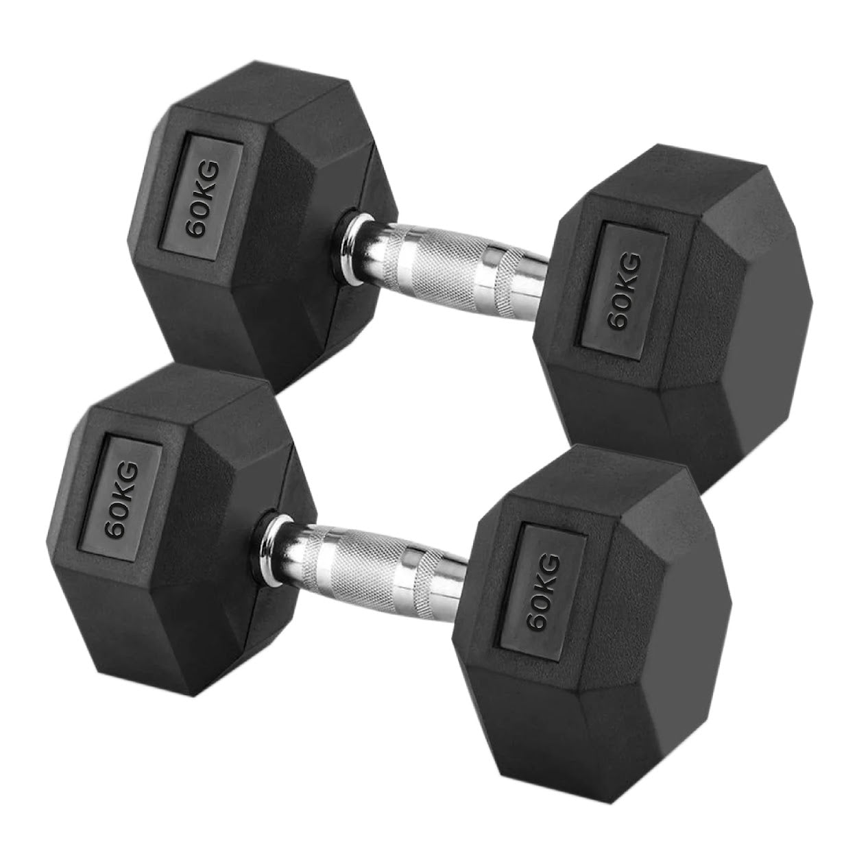 Premium Hex Dumbbells – Professional Rubber Coated Weights, Anti-Roll Design, Singles, Pairs or Sets to 60kg for Home Gym Strength Training