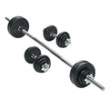 Barbell with weight plates on a white background