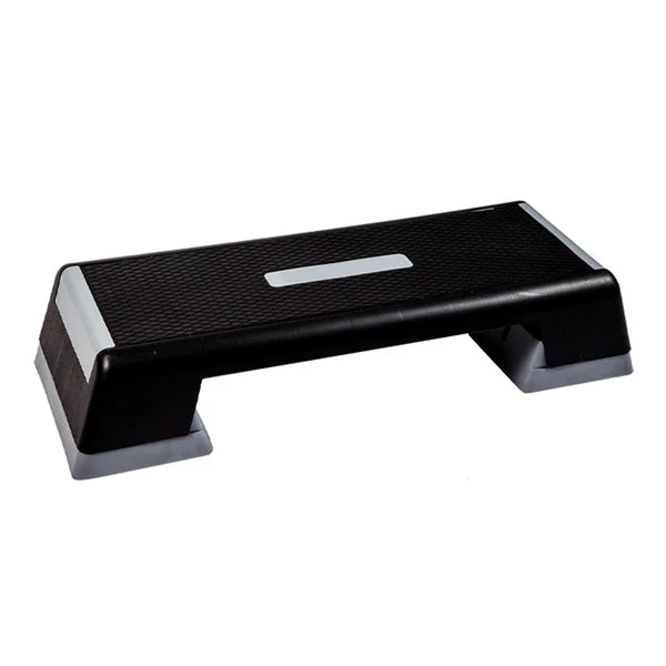 Black step platform on a white background