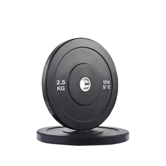 Pair of black weight plates with '2.5 KG' marking on a white background