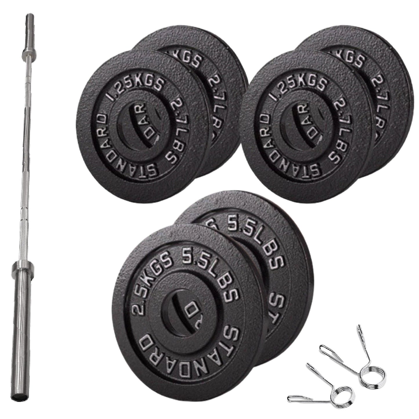 Cast Iron Weight Plates – Premium Strength Training Discs for Home & Commercial Gyms – Singles, Pairs & Full Sets with Optional Barbells