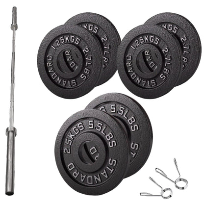 Cast Iron Weight Plates – Premium Strength Training Discs for Home & Commercial Gyms – Singles, Pairs & Full Sets with Optional Barbells