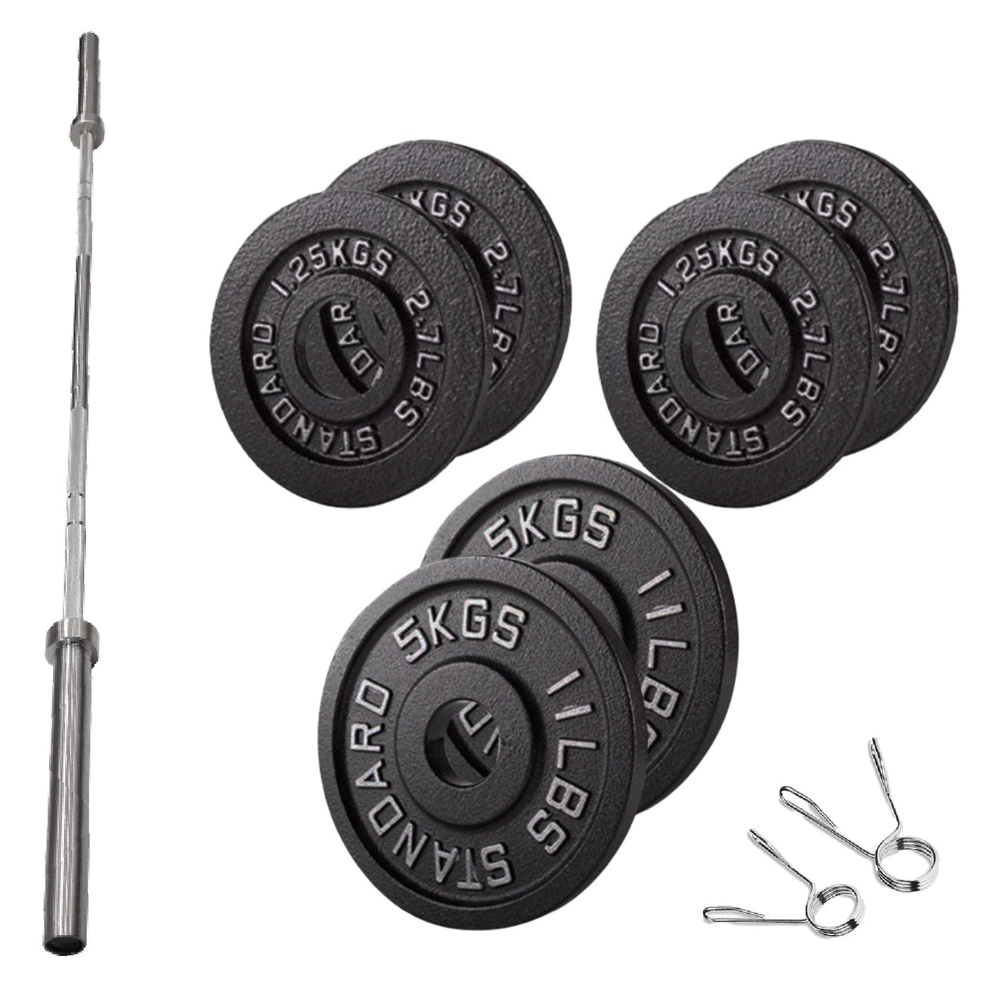 Cast Iron Weight Plates – Premium Strength Training Discs for Home & Commercial Gyms – Singles, Pairs & Full Sets with Optional Barbells