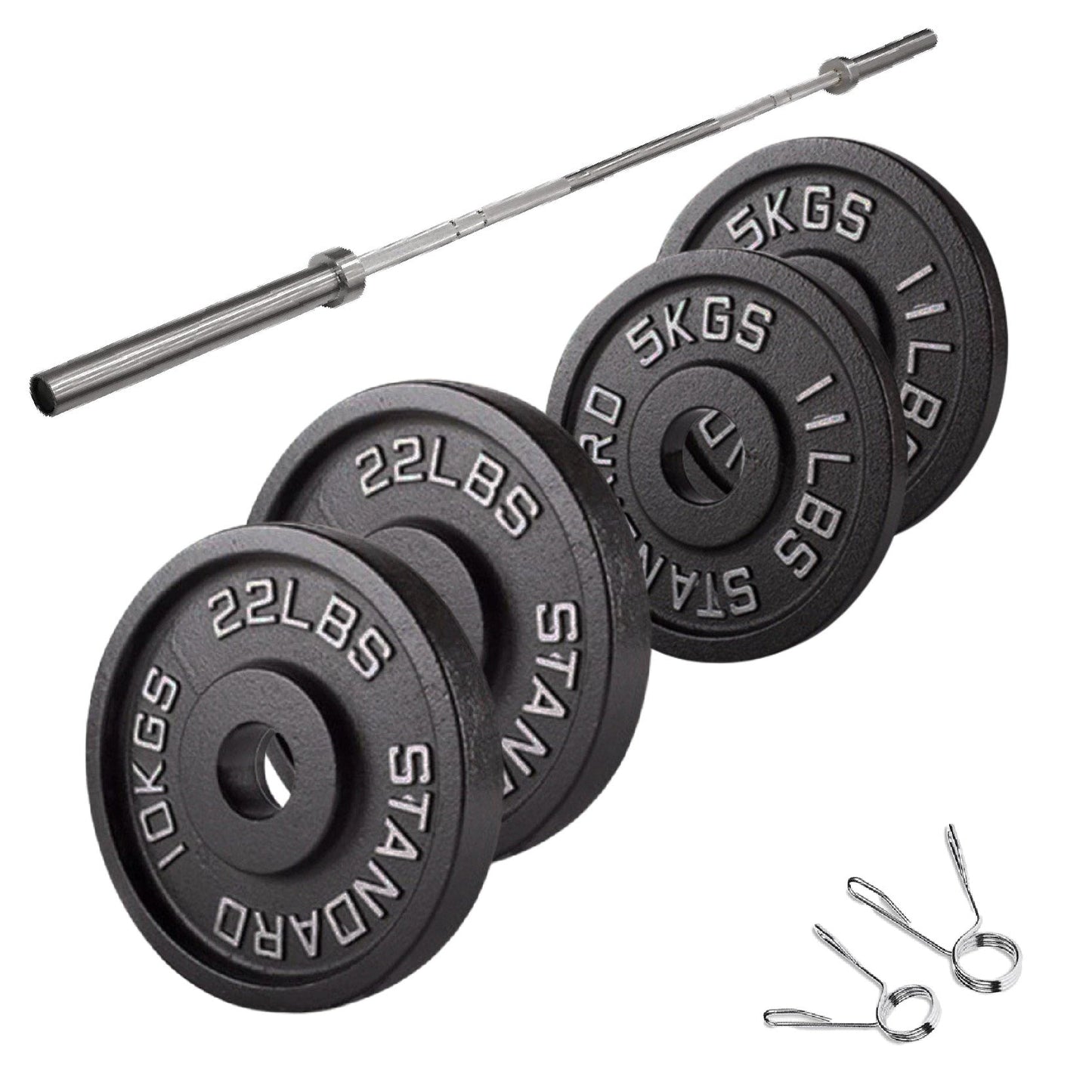 Cast Iron Weight Plates – Premium Strength Training Discs for Home & Commercial Gyms – Singles, Pairs & Full Sets with Optional Barbells