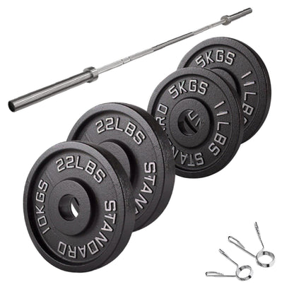 Cast Iron Weight Plates – Premium Strength Training Discs for Home & Commercial Gyms – Singles, Pairs & Full Sets with Optional Barbells