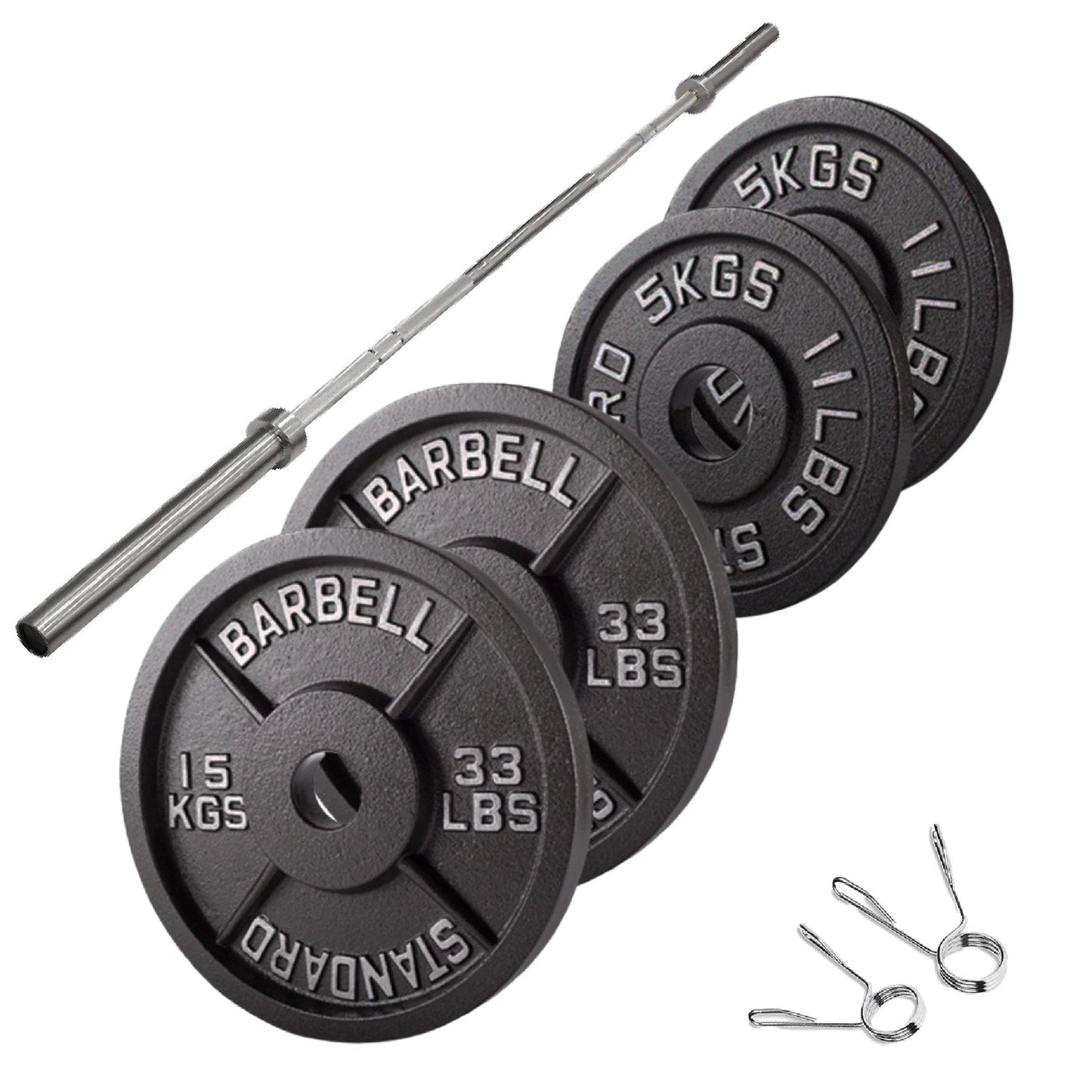 Cast Iron Weight Plates – Premium Strength Training Discs for Home & Commercial Gyms – Singles, Pairs & Full Sets with Optional Barbells