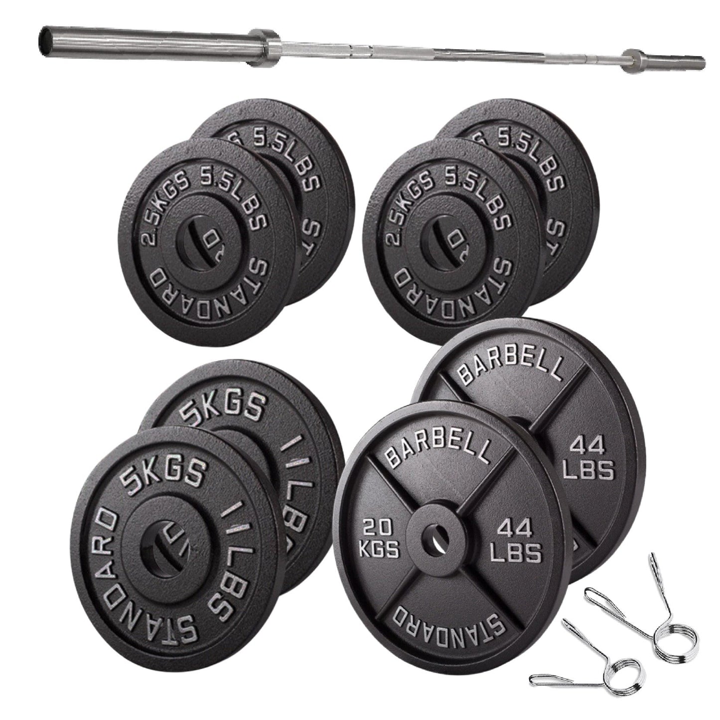 Cast Iron Weight Plates – Premium Strength Training Discs for Home & Commercial Gyms – Singles, Pairs & Full Sets with Optional Barbells