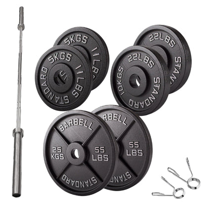 Cast Iron Weight Plates – Premium Strength Training Discs for Home & Commercial Gyms – Singles, Pairs & Full Sets with Optional Barbells