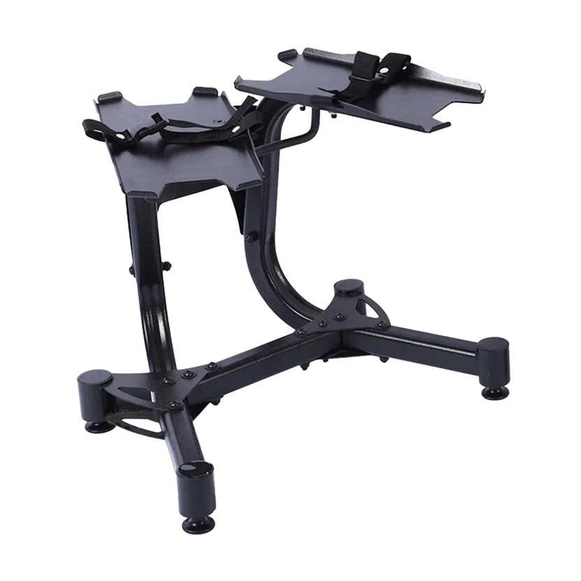 Black adjustable stand on a white background