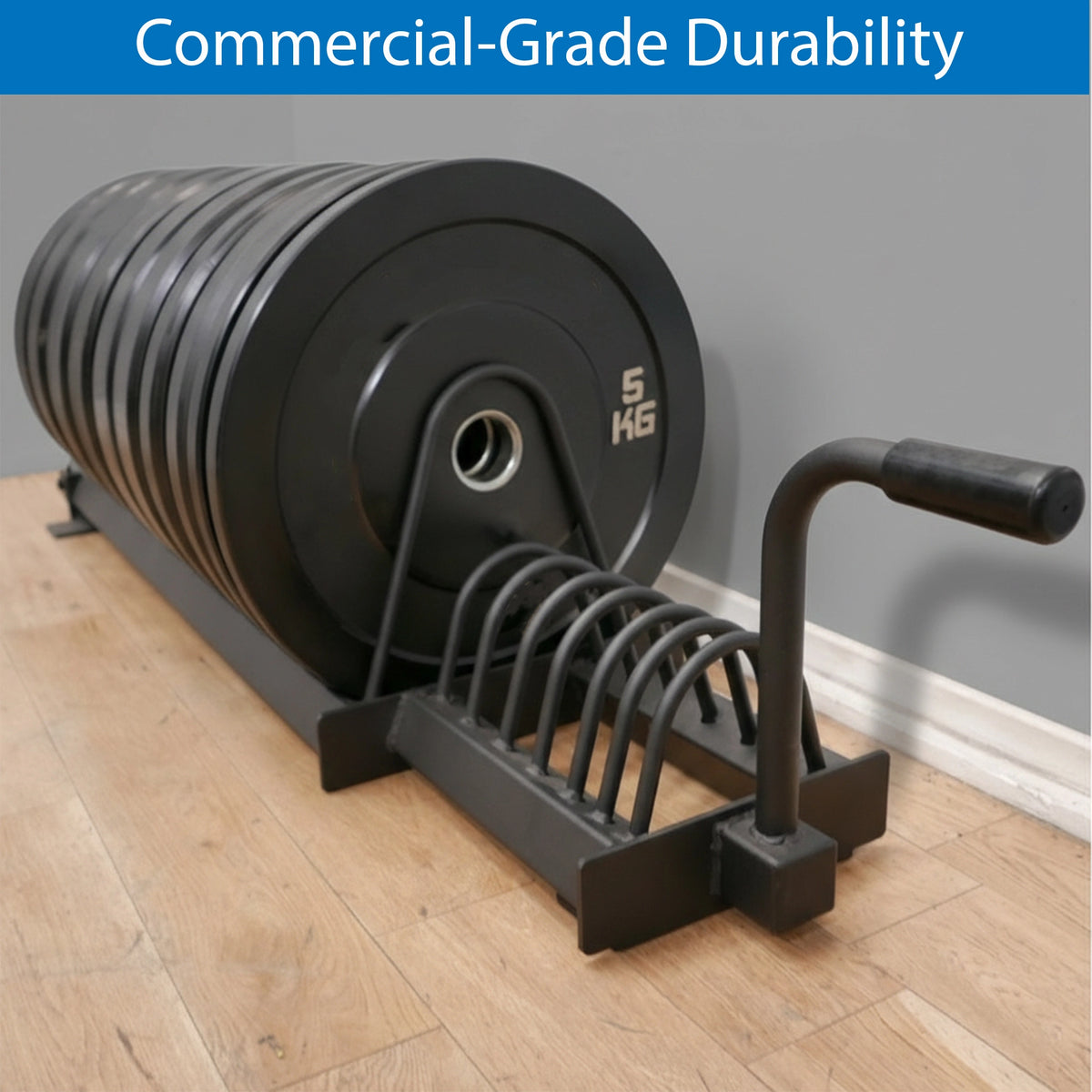 Bumper Plate Rack By Power Rack Portable Horizontal Bumper Plate Rack | Heavy-Duty Trolley – Gym Plates