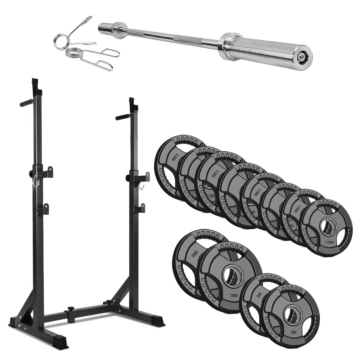 Half Squat Rack – Adjustable Barbell Stand with Dip Station & Spotters, 200kg Capacity – Multi-Function Home Gym Equipment