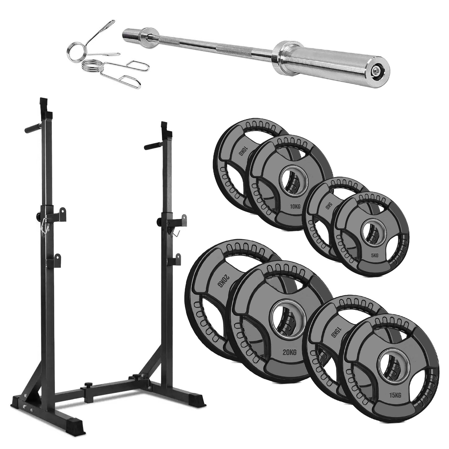 Half Squat Rack – Adjustable Barbell Stand with Dip Station & Spotters, 200kg Capacity – Multi-Function Home Gym Equipment