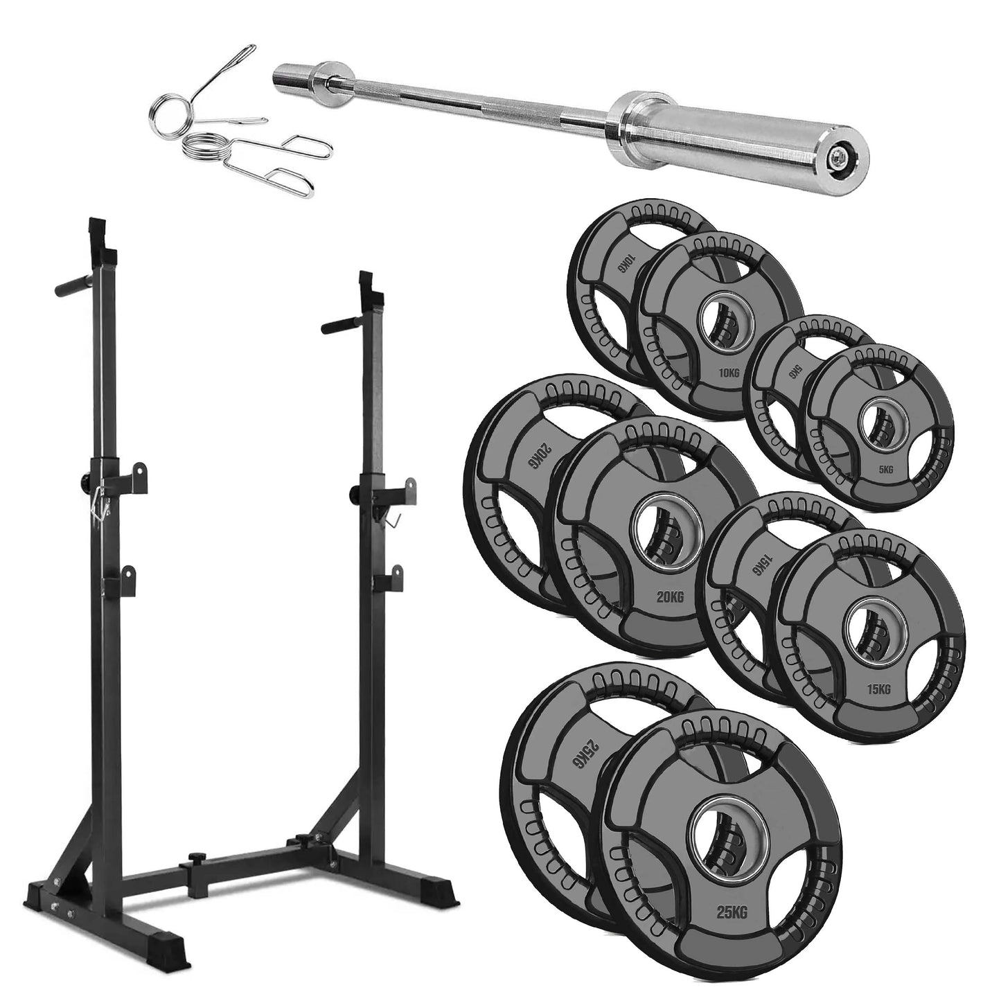 Half Squat Rack – Adjustable Barbell Stand with Dip Station & Spotters, 200kg Capacity – Multi-Function Home Gym Equipment