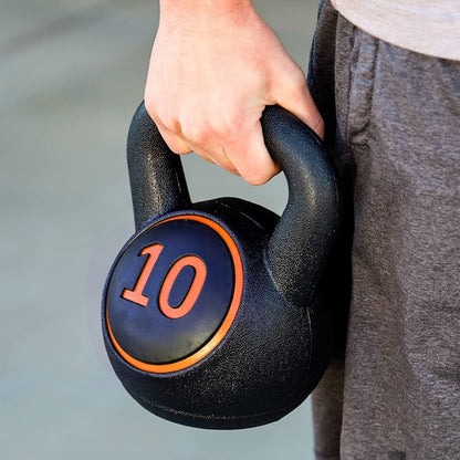 3-Piece Vinyl Coated Kettlebell Weights Set with Tray | Full-Body Strength Training for Cross Training, Home Fitness, MMA & Functional Workouts