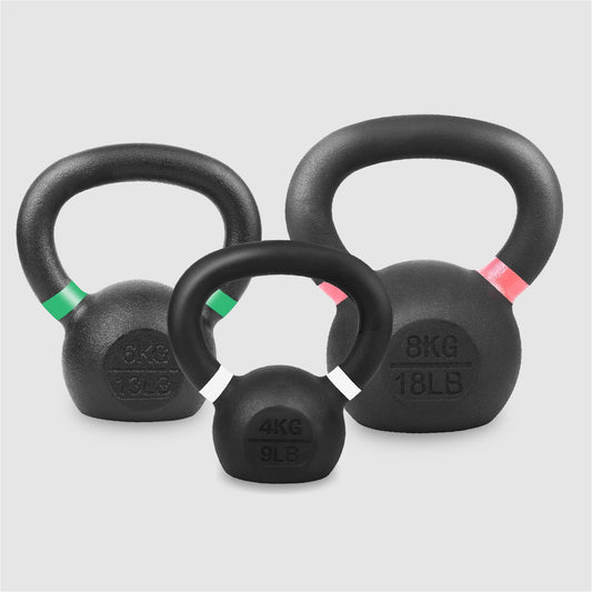 Cast Iron Kettlebells – Solid Build with Smooth Wide Handles – Multiple Weights for Home Gyms & Fitness Centres