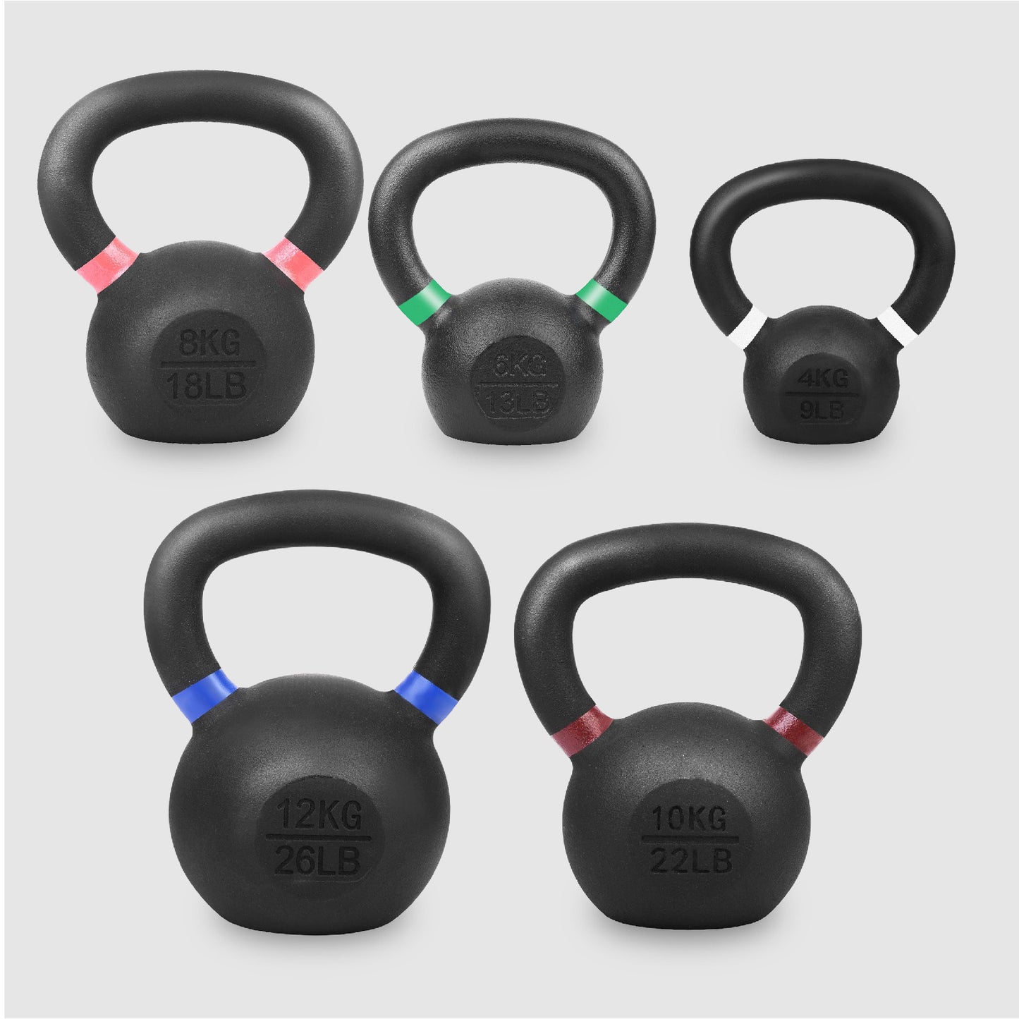 Cast Iron Kettlebells – Solid Build with Smooth Wide Handles – Multiple Weights for Home Gyms & Fitness Centres