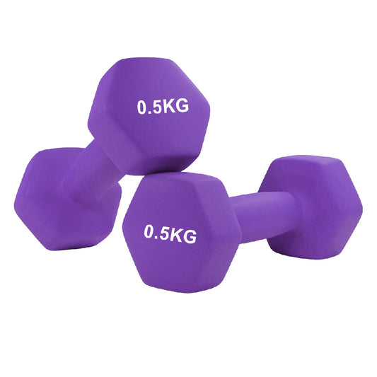 Anti-Roll Neoprene Dumbbells – Hex Design, Soft Grip, Non-Slip Hand Weights for Home Workouts – Multiple Sizes