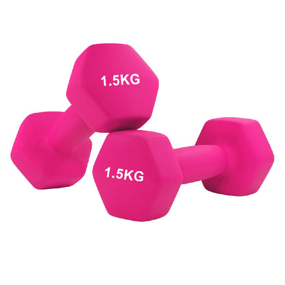 Anti-Roll Neoprene Dumbbells – Hex Design, Soft Grip, Non-Slip Hand Weights for Home Workouts – Multiple Sizes