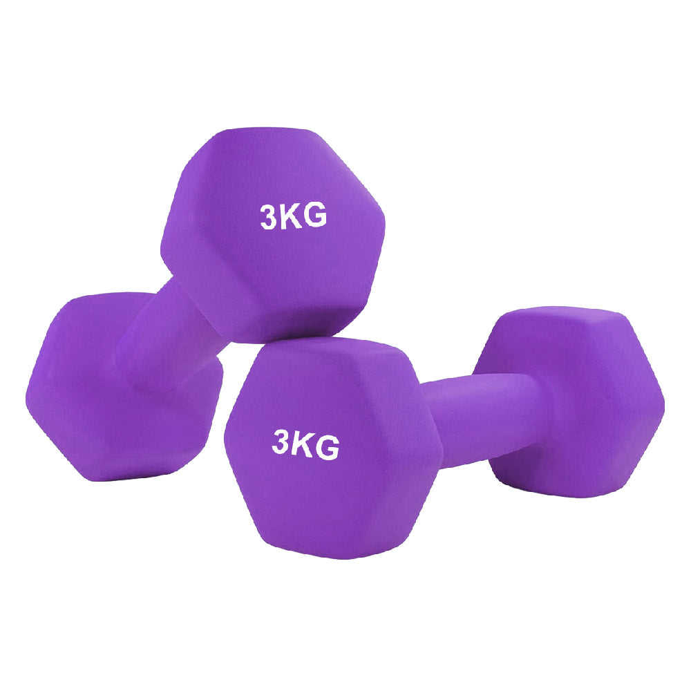 Anti-Roll Neoprene Dumbbells – Hex Design, Soft Grip, Non-Slip Hand Weights for Home Workouts – Multiple Sizes