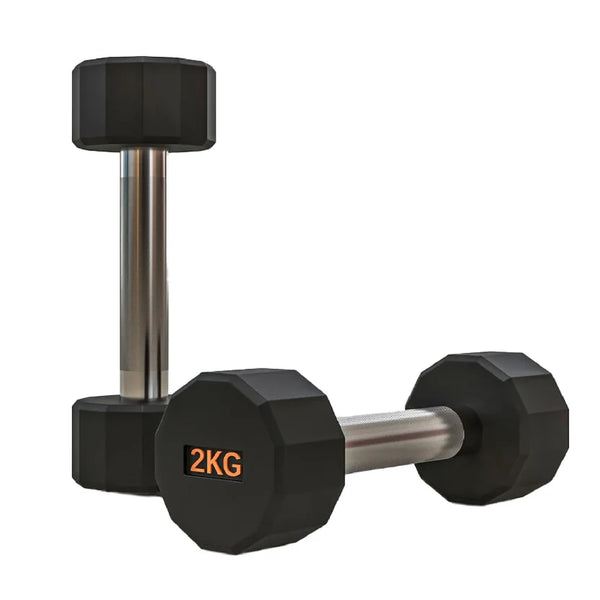 Round Hex Dumbbells Pair with Racks