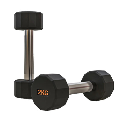 Premium Round Hex Dumbbells – Rubber-Coated, Knurled Grip, Anti-Roll Design – Singles, Pairs, Sets & Optional Rack
