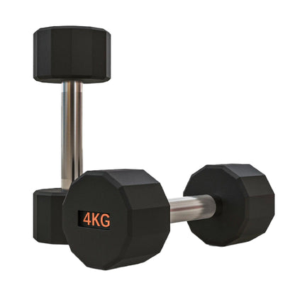 Premium Round Hex Dumbbells – Rubber-Coated, Knurled Grip, Anti-Roll Design – Singles, Pairs, Sets & Optional Rack