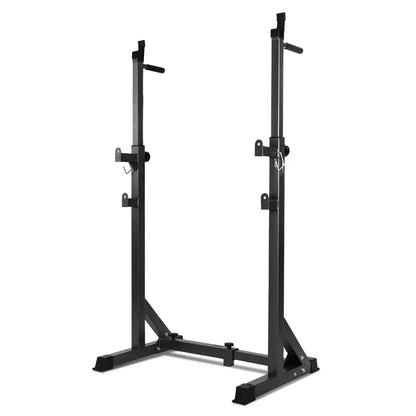 Black squat rack on a white background