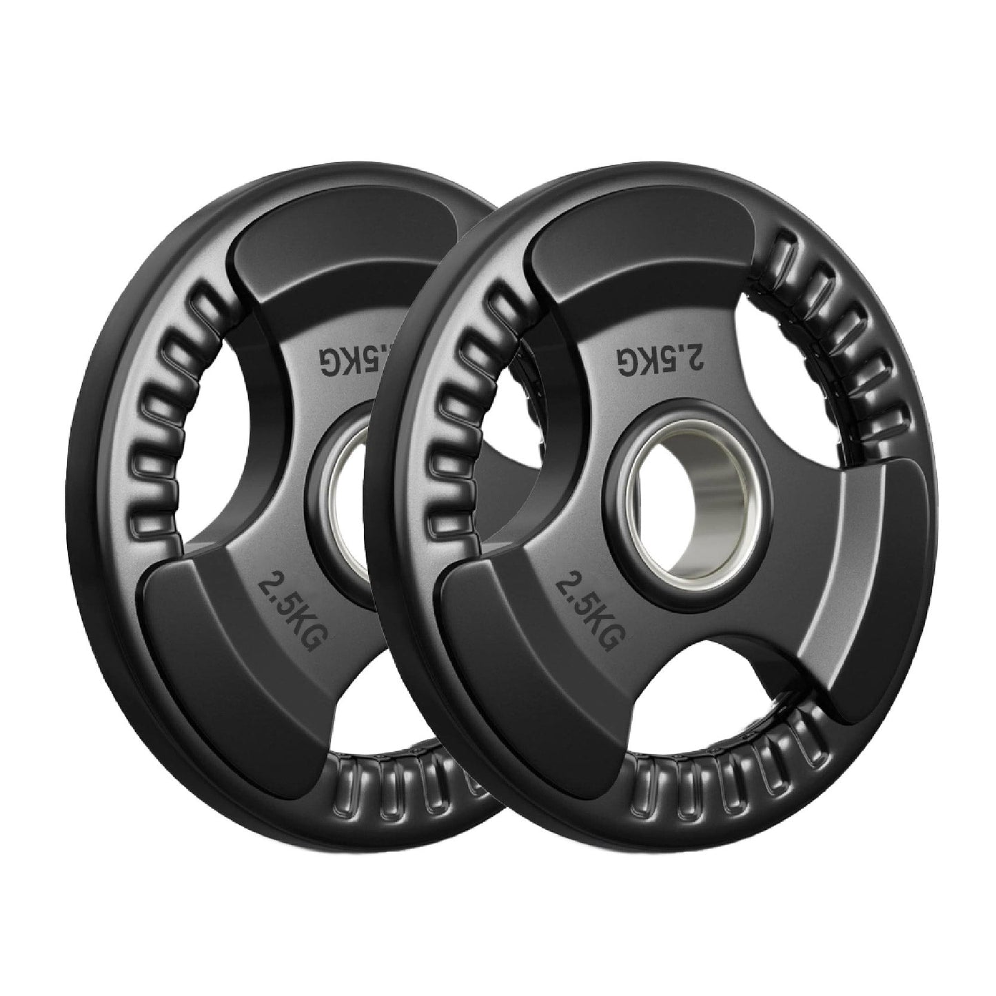 Tri-Grip Olympic Weight Plates – 2'' Rubber-Coated Cast Iron, Premium Quality for Home & Commercial Gyms