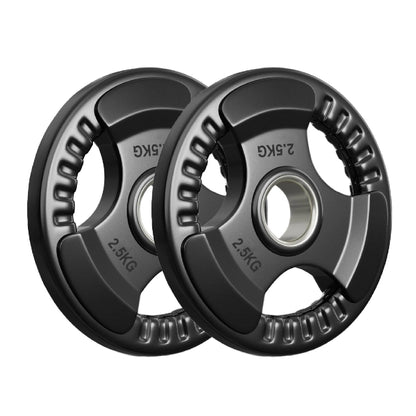Tri-Grip Olympic Weight Plates – 2'' Rubber-Coated Cast Iron, Premium Quality for Home & Commercial Gyms
