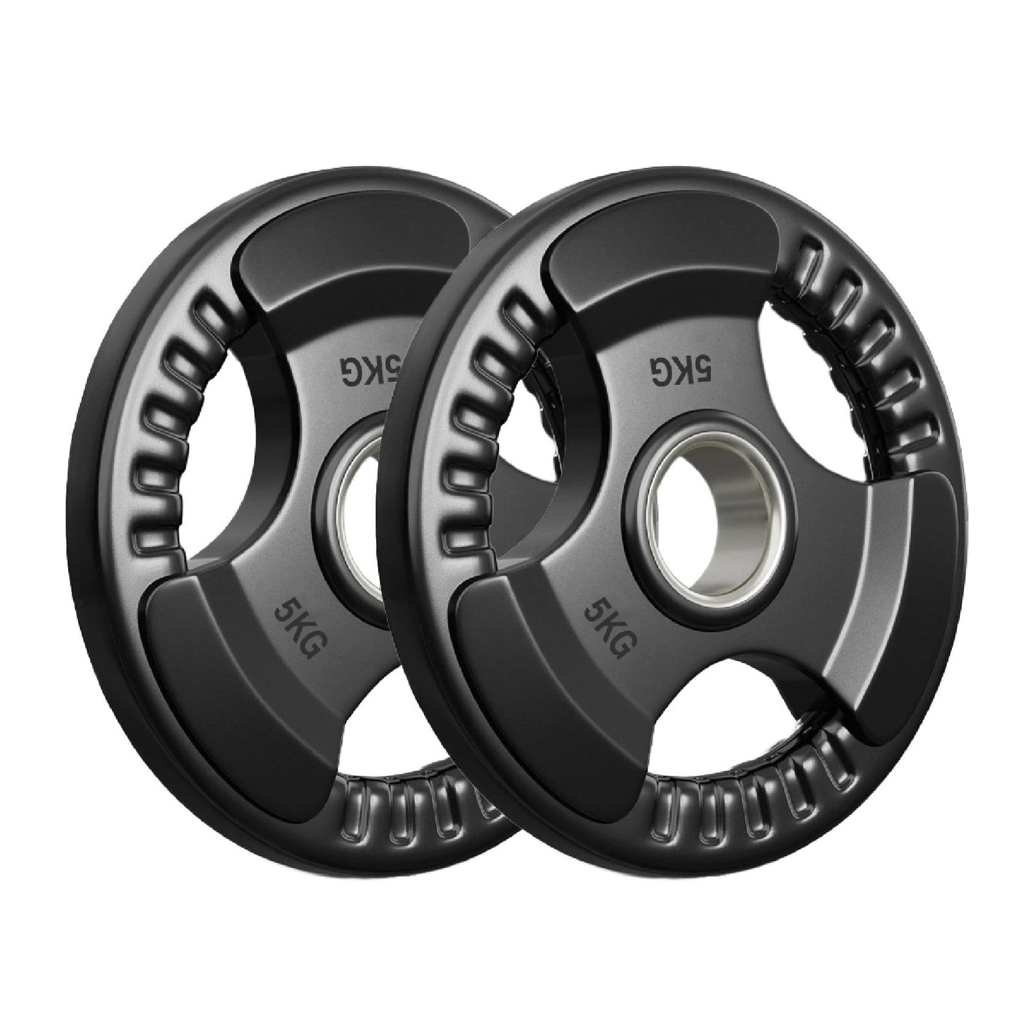 Tri-Grip Olympic Weight Plates – 2'' Rubber-Coated Cast Iron, Premium Quality for Home & Commercial Gyms