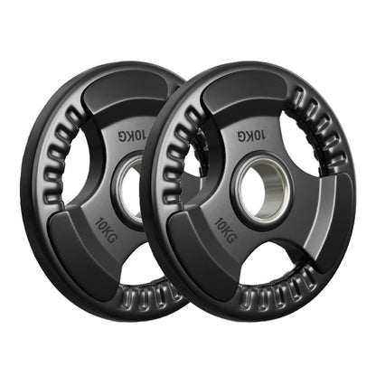 Tri-Grip Olympic Weight Plates – 2'' Rubber-Coated Cast Iron, Premium Quality for Home & Commercial Gyms