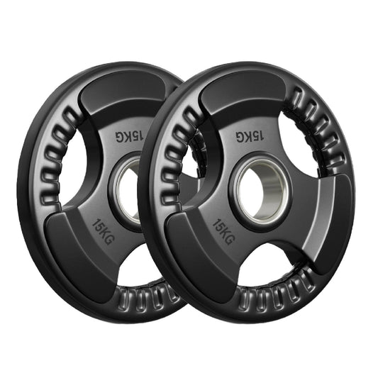 Tri-Grip Olympic Weight Plates – 2'' Rubber-Coated Cast Iron, Premium Quality for Home & Commercial Gyms