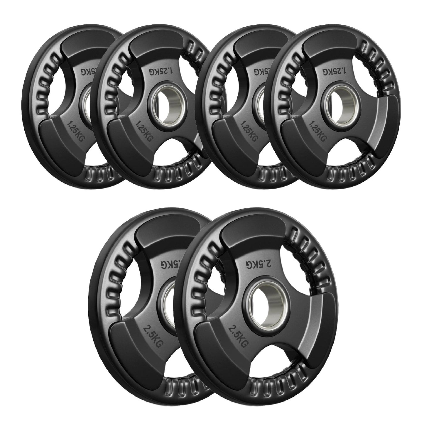 Tri-Grip Olympic Weight Plates – 2'' Rubber-Coated Cast Iron, Premium Quality for Home & Commercial Gyms