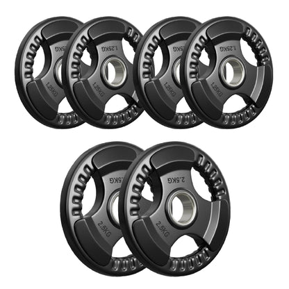Tri-Grip Olympic Weight Plates – 2'' Rubber-Coated Cast Iron, Premium Quality for Home & Commercial Gyms