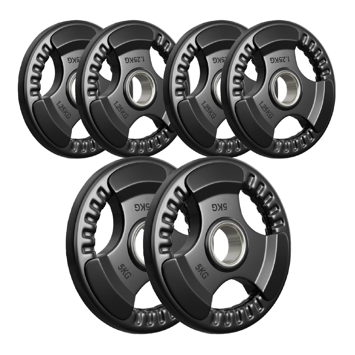 Tri-Grip Olympic Weight Plates – 2'' Rubber-Coated Cast Iron, Premium Quality for Home & Commercial Gyms