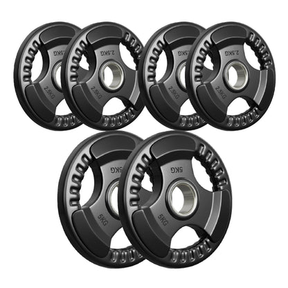 Tri-Grip Olympic Weight Plates – 2'' Rubber-Coated Cast Iron, Premium Quality for Home & Commercial Gyms