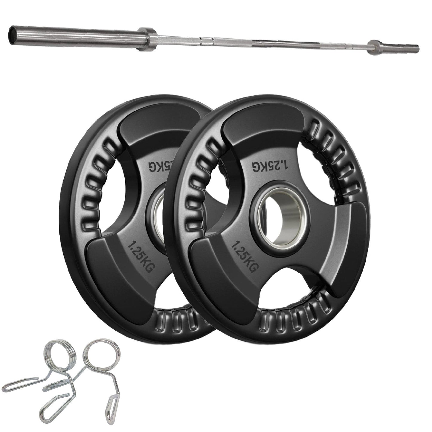 Tri-Grip Olympic Weight Plates – 2'' Rubber-Coated Cast Iron, Premium Quality for Home & Commercial Gyms