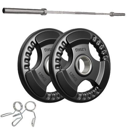 Tri-Grip Olympic Weight Plates – 2'' Rubber-Coated Cast Iron, Premium Quality for Home & Commercial Gyms