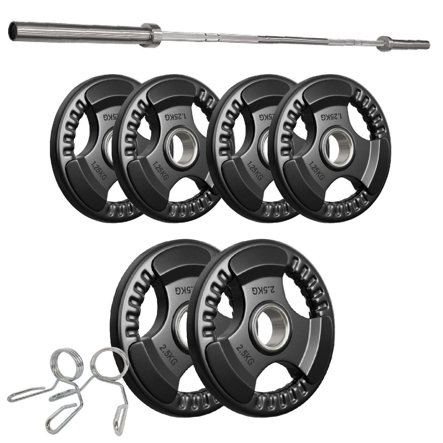 Tri-Grip Olympic Weight Plates – 2'' Rubber-Coated Cast Iron, Premium Quality for Home & Commercial Gyms