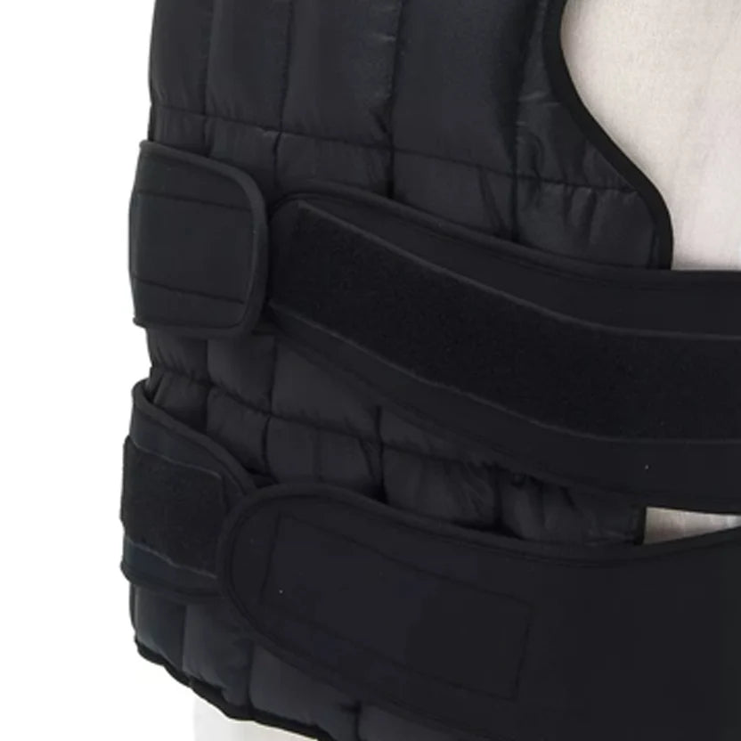 Black weight vest on a white background