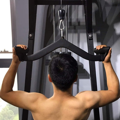 Cable Machine Attachments Set – Chrome Bars, Textured Handles & Adjustable Leg Cuff for Full-Body Strength Training in Home Gym