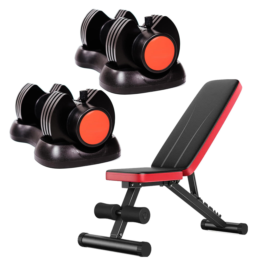 12.5kg Adjustable Dumbbell – 5-in-1 Weight Set | 2.5kg to 12.5kg Rubber-Coated Dumbbells Pair with Safety Lock | Home Gym Strength Training for Men & Women