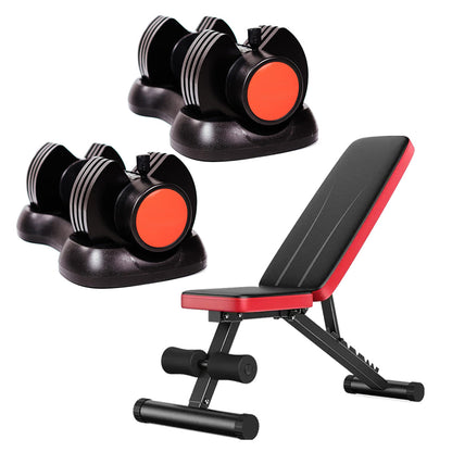 12.5kg Adjustable Dumbbell – 5-in-1 Weight Set | 2.5kg to 12.5kg Rubber-Coated Dumbbells Pair with Safety Lock | Home Gym Strength Training for Men & Women